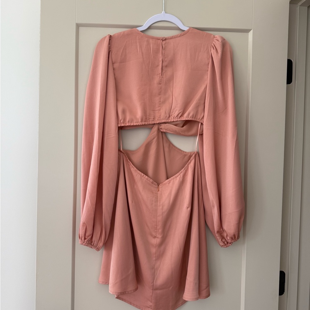 NWT Lulus Dress with Cut-Out Design size small pink denim - Picture 2 of 2